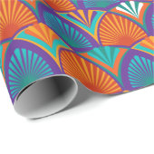 Geometrisches helles Muster mit Blätter aus Palmen Geschenkpapier (Rolleneckpunkt)