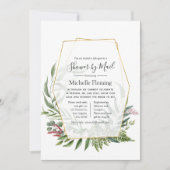 Geometrisches Herbarium Baby oder Brautparty per M Einladung (Vorderseite)