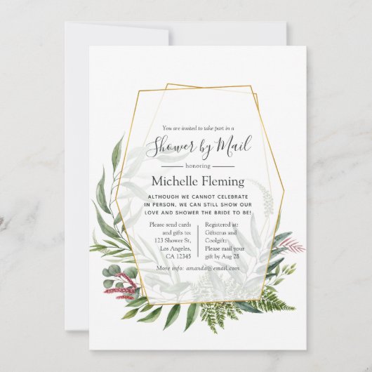 Geometrisches Herbarium Baby oder Brautparty per M Einladung (Vorderseite)