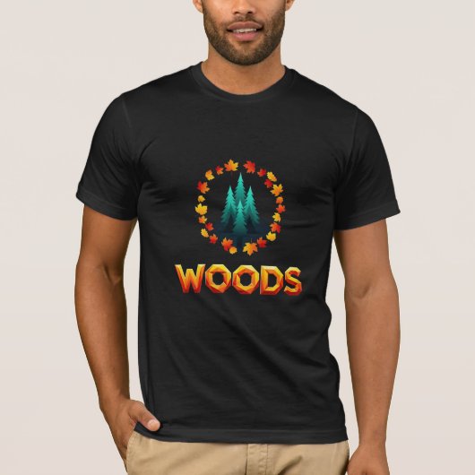 Geometrisches Herbstwald-Forst-Design T-Shirt (Vorderseite)