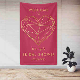 Geometrisches Herz Valentinstag Brautparty Banner
