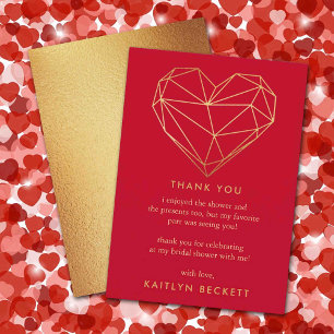 Geometrisches Herz Valentinstag Brautparty Dankeskarte