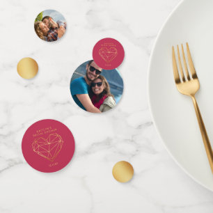 Geometrisches Herz Valentinstag Brautparty Konfetti
