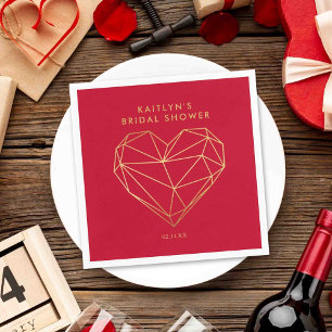 Geometrisches Herz Valentinstag Brautparty Serviette