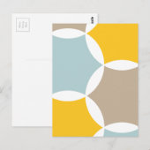 Geometrisches Hexagon Circle Yellow Blue Muster Postkarte (Vorne/Hinten)