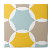 Geometrisches Hexagon-Kreis-Gelb-Blau-Muster Fliese (Vorderseite)
