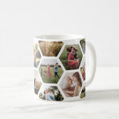 Geometrisches Hexagon-Muster-FotoCollage Kaffeetasse (VorderseiteRechts)