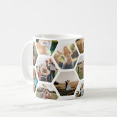 Geometrisches Hexagon-Muster-FotoCollage Kaffeetasse (Vorderseite Links)
