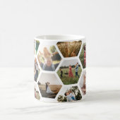 Geometrisches Hexagon-Muster-FotoCollage Kaffeetasse (Mittel)