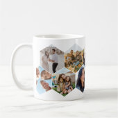 Geometrisches Hexagon-Muster-FotoCollage Kaffeetasse (Links)