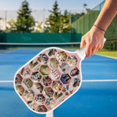 Geometrisches Hexagon-Muster-FotoCollage Pickleball Schläger