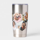 Geometrisches Hexagon-Muster-FotoCollage Thermobecher (Rückseite)