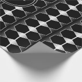 Geometrisches Hexagon-Muster für Schwarz und Silbe Geschenkpapier (Ecke)
