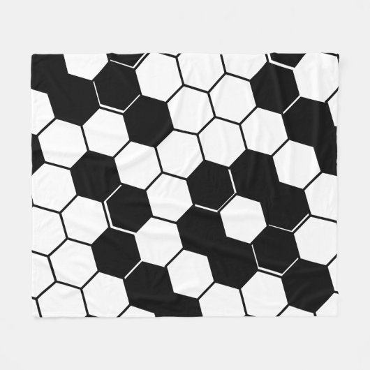 Geometrisches Hexagon-Muster für Schwarzweißwaben Fleecedecke (Vorderseite (Horizontal))