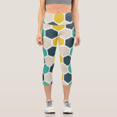 Geometrisches Hexagonal Capri Leggings (Vorderseite)