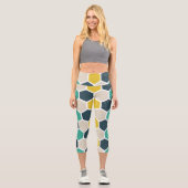 Geometrisches Hexagonal Capri Leggings (Vorderseite)