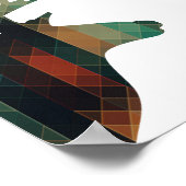 Geometrisches Hirsch mit Antlern Poster (Ecke)