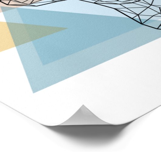 Geometrisches Hirschportrait Poster (Ecke)