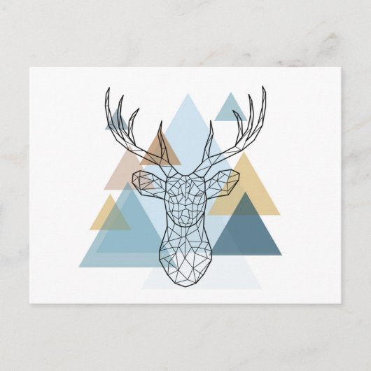 Geometrisches Hirschportrait Postkarte (Vorderseite)