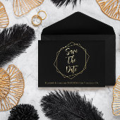 Geometrisches Hochzeitschema speichern das Datum Folie Einladungspostkarte