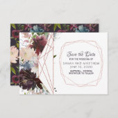 Geometrisches Hochzeitsdatum für den Glasgarten Save The Date (Vorne/Hinten)