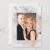 Geometrisches HochzeitsFoto aus Gold Marble Save The Date (Rückseite)