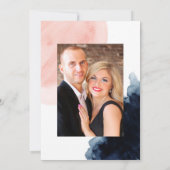 Geometrisches HochzeitsFoto für Navy und Blush Wat Einladung (Rückseite)