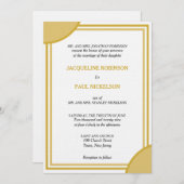 Geometrisches Hochzeitsgradgold Einladung (Vorne/Hinten)