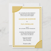 Geometrisches Hochzeitsgradgold Einladung (Vorderseite)