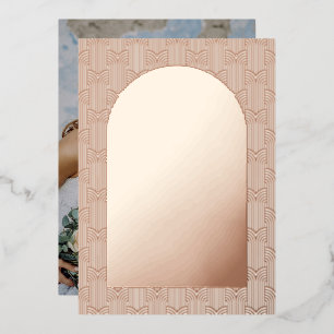 Geometrisches Hochzeitskennzeichen des Fotos Folieneinladung