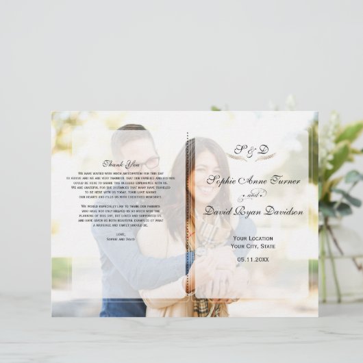 Geometrisches Hochzeitsprogramm für das verblichen (Stehend Vorderseite)