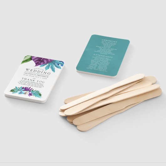 Geometrisches Hochzeitsprogramm für tropische Orch Fächer (Non-assembled)