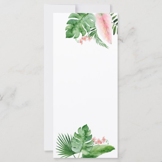 Geometrisches Hochzeitsprogramm für tropische Palm (Rückseite)