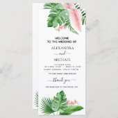 Geometrisches Hochzeitsprogramm für tropische Palm (Vorne/Hinten)