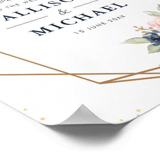 geometrisches Hochzeitszeichen für die Seestelle u Poster (Ecke)