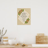 Geometrisches Hochzeitszeugnis "Heilige Ehe" Poster (Küche)