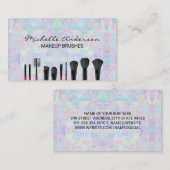 Geometrisches Holografisches Design | Makeup Brush Visitenkarte (Vorne/Hinten)
