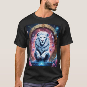 Geometrisches Holografisches Löwen T-Shirt Design