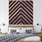 Geometrisches Holz: abstraktes Zickzack Muster Leinwanddruck (Insitu (Schlafzimmer))