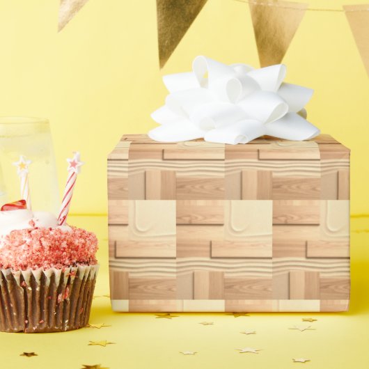 Geometrisches Holz auf Sanddesign Geschenkpapier (Geburtstagsparty)