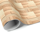 Geometrisches Holz auf Sanddesign Geschenkpapier (Rolleneckpunkt)