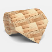 Geometrisches Holz auf Sanddesign Krawatte (Gerollt)