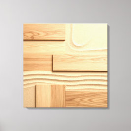 Geometrisches Holz auf Sanddesign Leinwanddruck