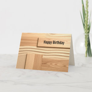 Geometrisches Holzdesign auf Sand zum Geburtstag Karte