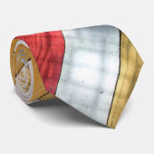 Geometrisches Holzfußmuster Krawatte (Gerollt)