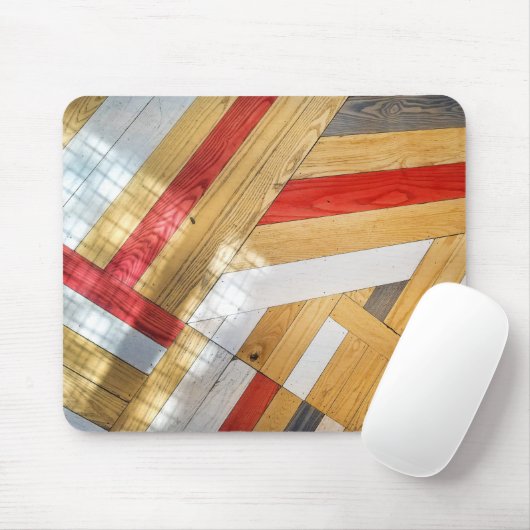 Geometrisches Holzfußmuster Mousepad (Mit Mouse)