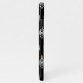 Geometrisches Hoopoe-Vogelmuster auf schwarz iPhone Hülle (Rechte Seite)