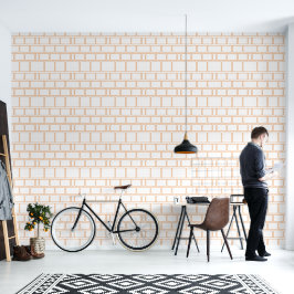 Geometrisches horizontales Muster für Orangefarben Tapete