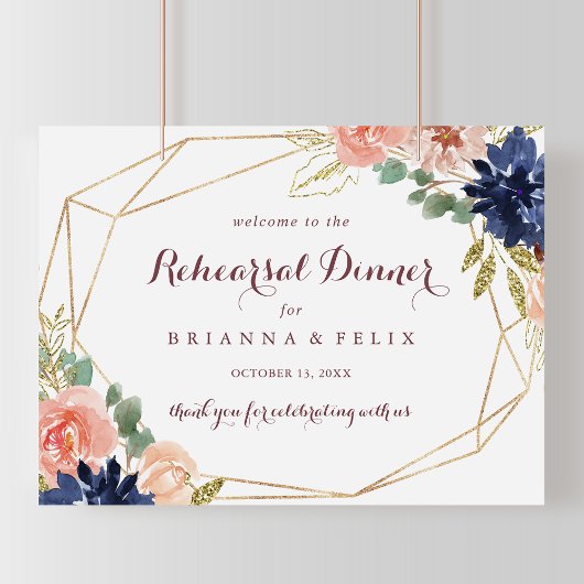 Geometrisches, horizontales Probe - Begrüßungszeic Poster