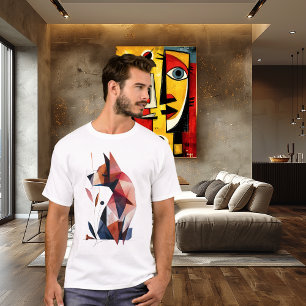 Geometrisches Hund-Abstract-Polygon-Tier-Design T-Shirt